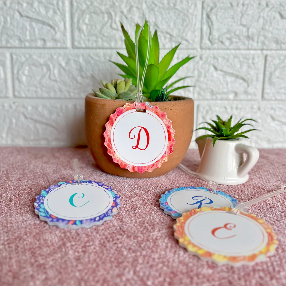 Personalised Floral Emblem Acrylic Letter Charms for Kids - image 3