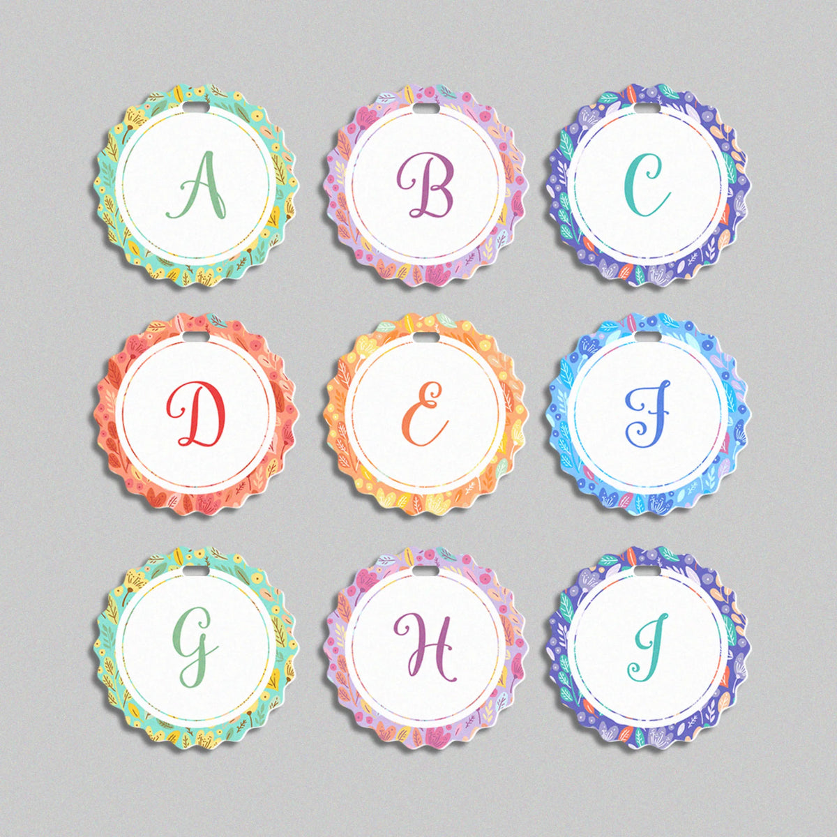 Personalised Floral Emblem Acrylic Letter Charms for Kids - image 4