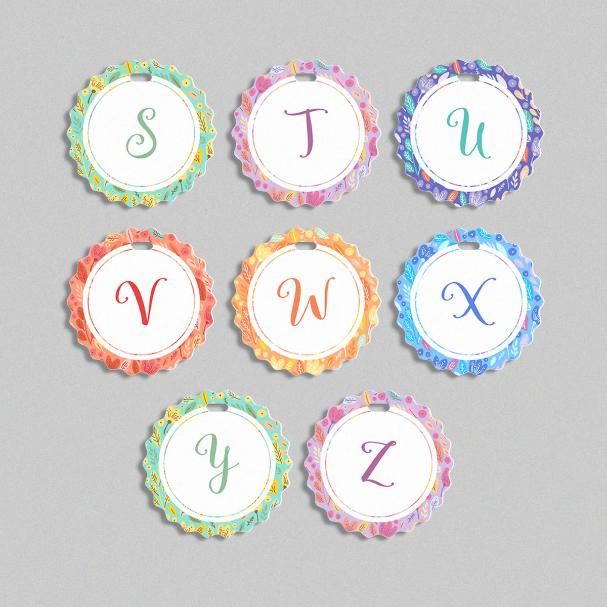 Personalised Floral Emblem Acrylic Letter Charms for Kids - image 6