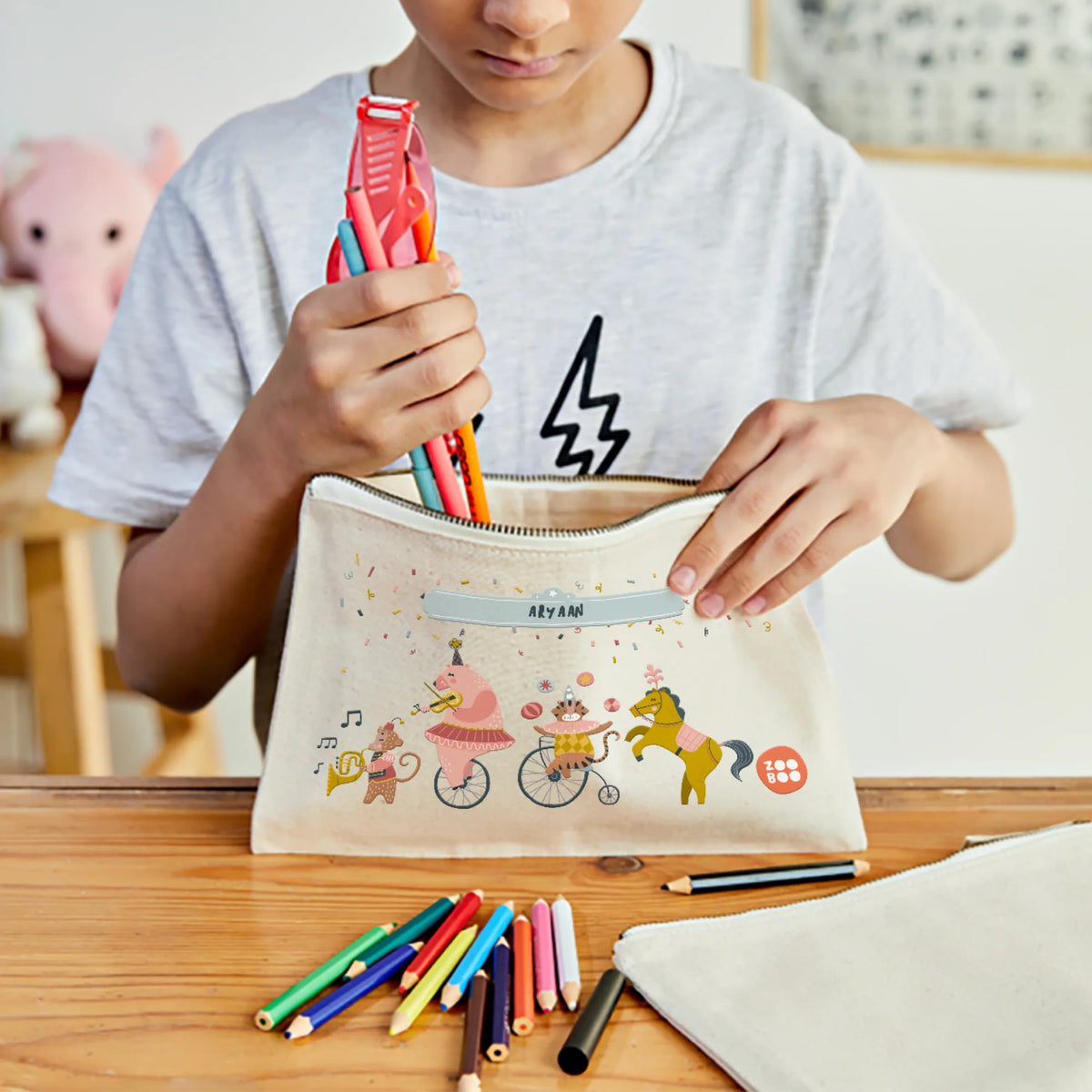 Personalised Animal Circus Kids Pouch – image 2
