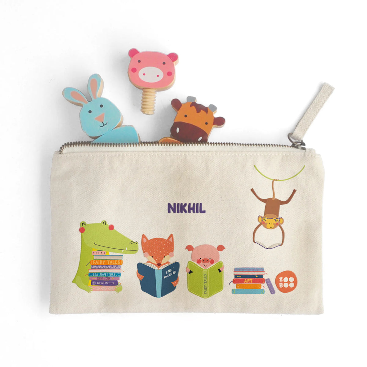 Personalised Animal Library Kids Pouch – image 3