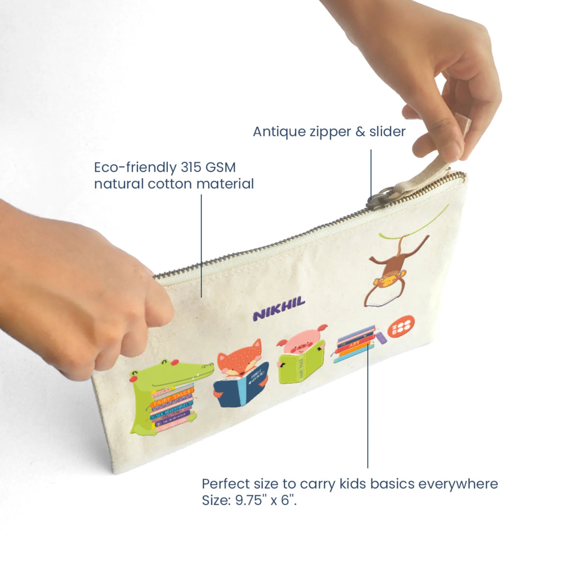 Personalised Animal Library Kids Pouch – image 4
