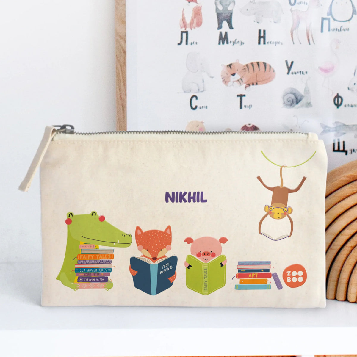 Personalised Animal Library Kids Pouch – image 6