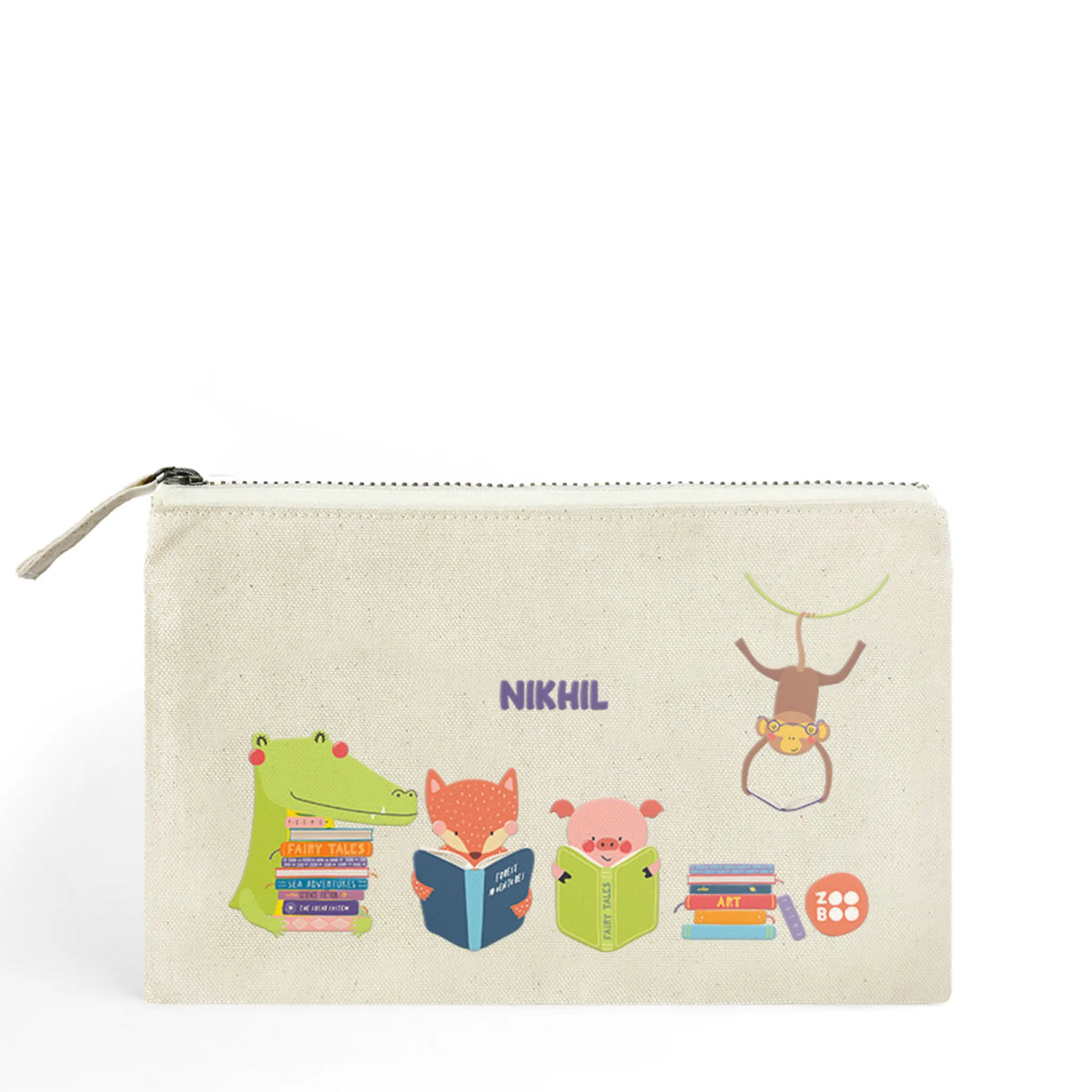 Personalised Animal Library Kids Pouch