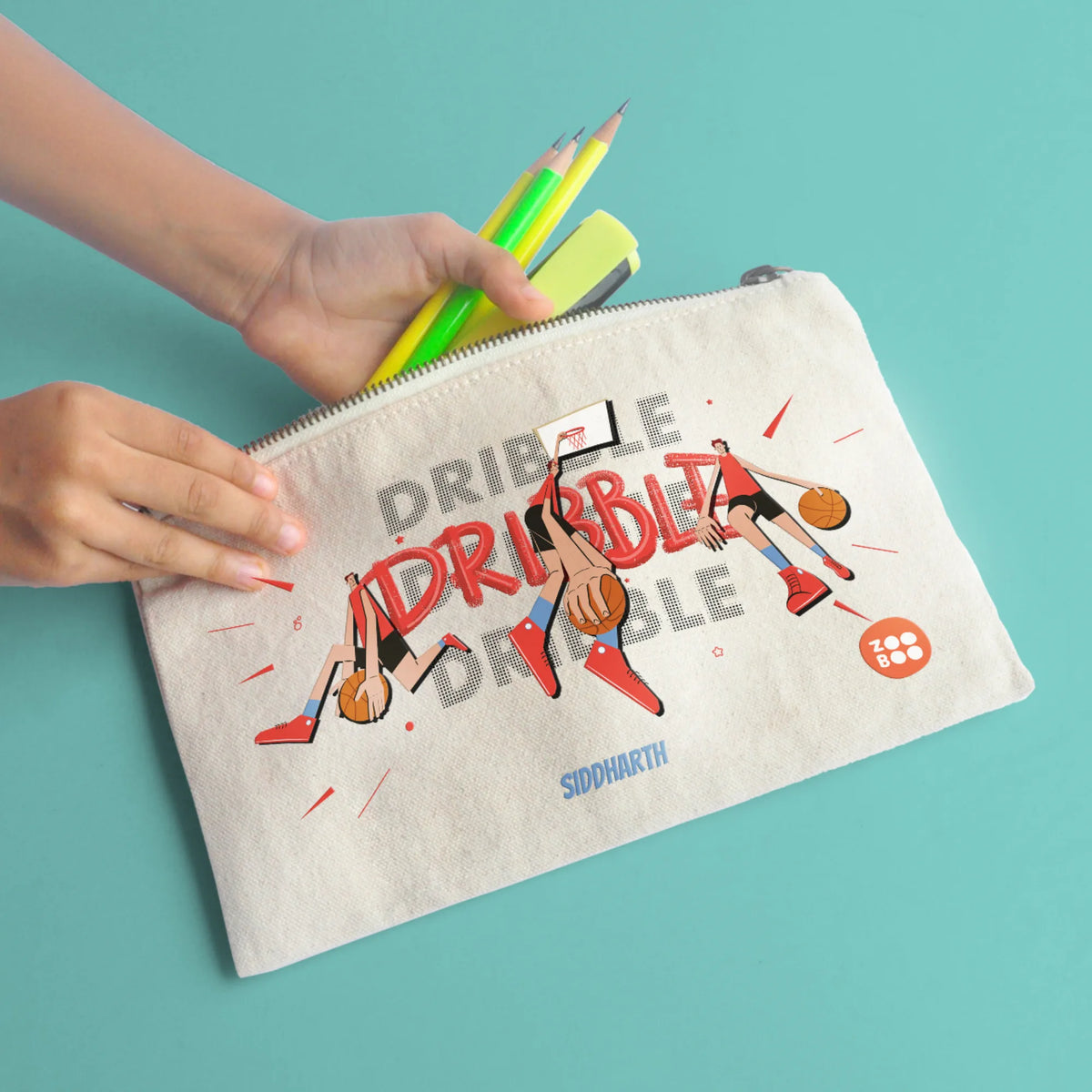 Personalised Basketball Fever Boy Kids Pouch – image 5