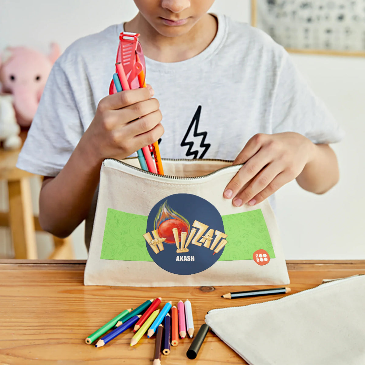 Personalised Cricket Buzz Kids Pouch – image 2