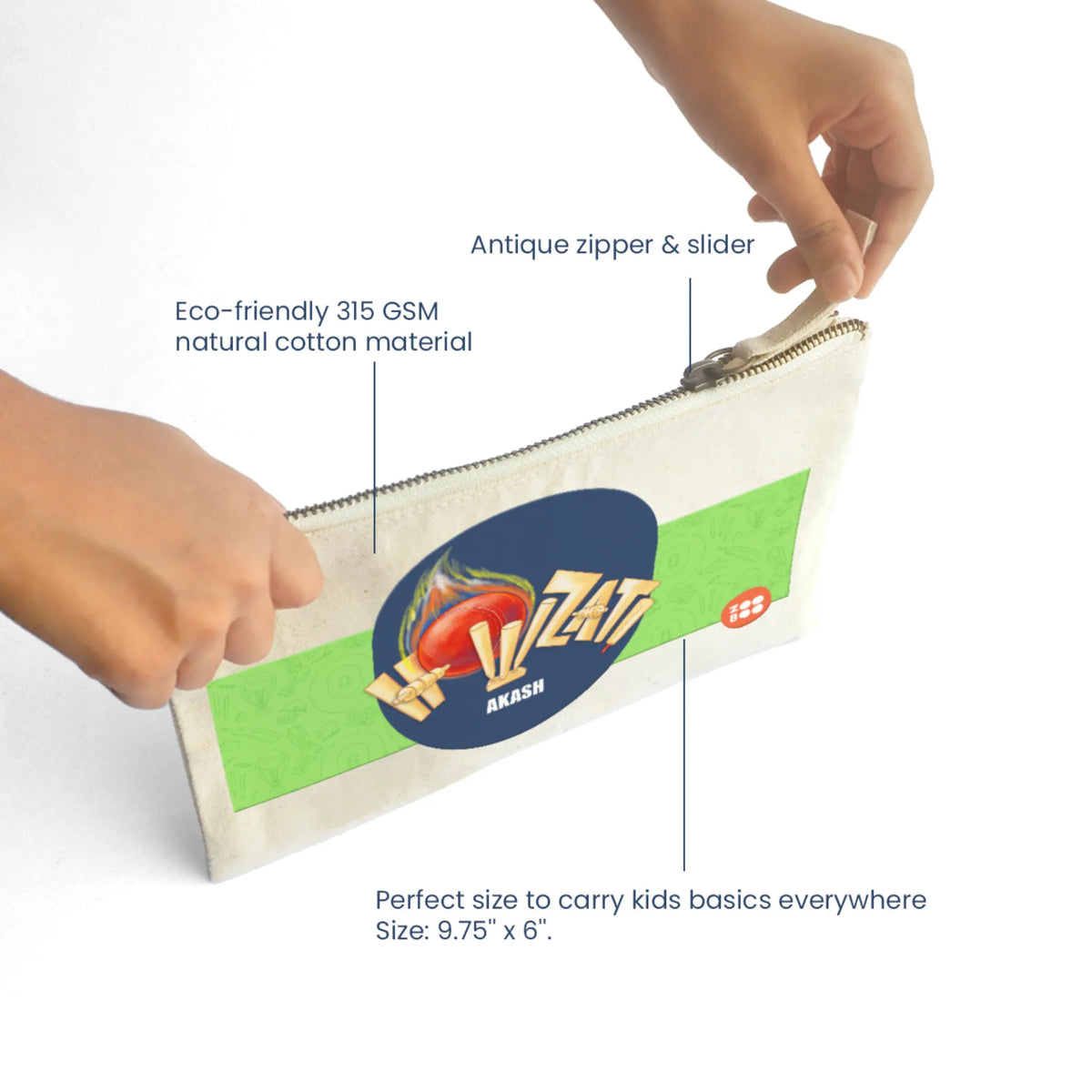 Personalised Cricket Buzz Kids Pouch – image 4