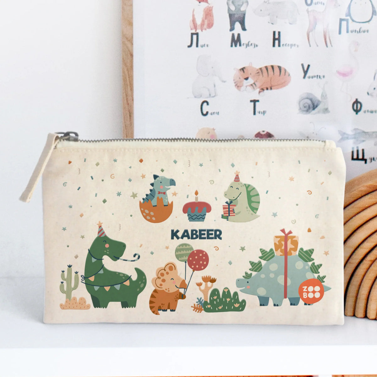 Personalised Dino Party Kids Pouch – image 6