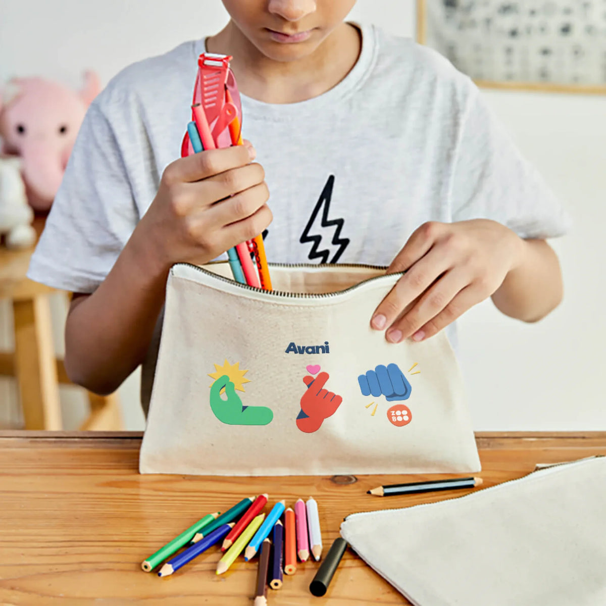 Personalised Emoji Moves Kids Pouch – image 2