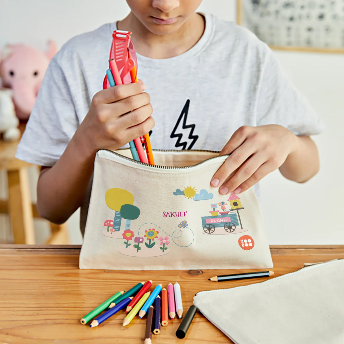 Personalised Flower Power Kids Pouch – image 2