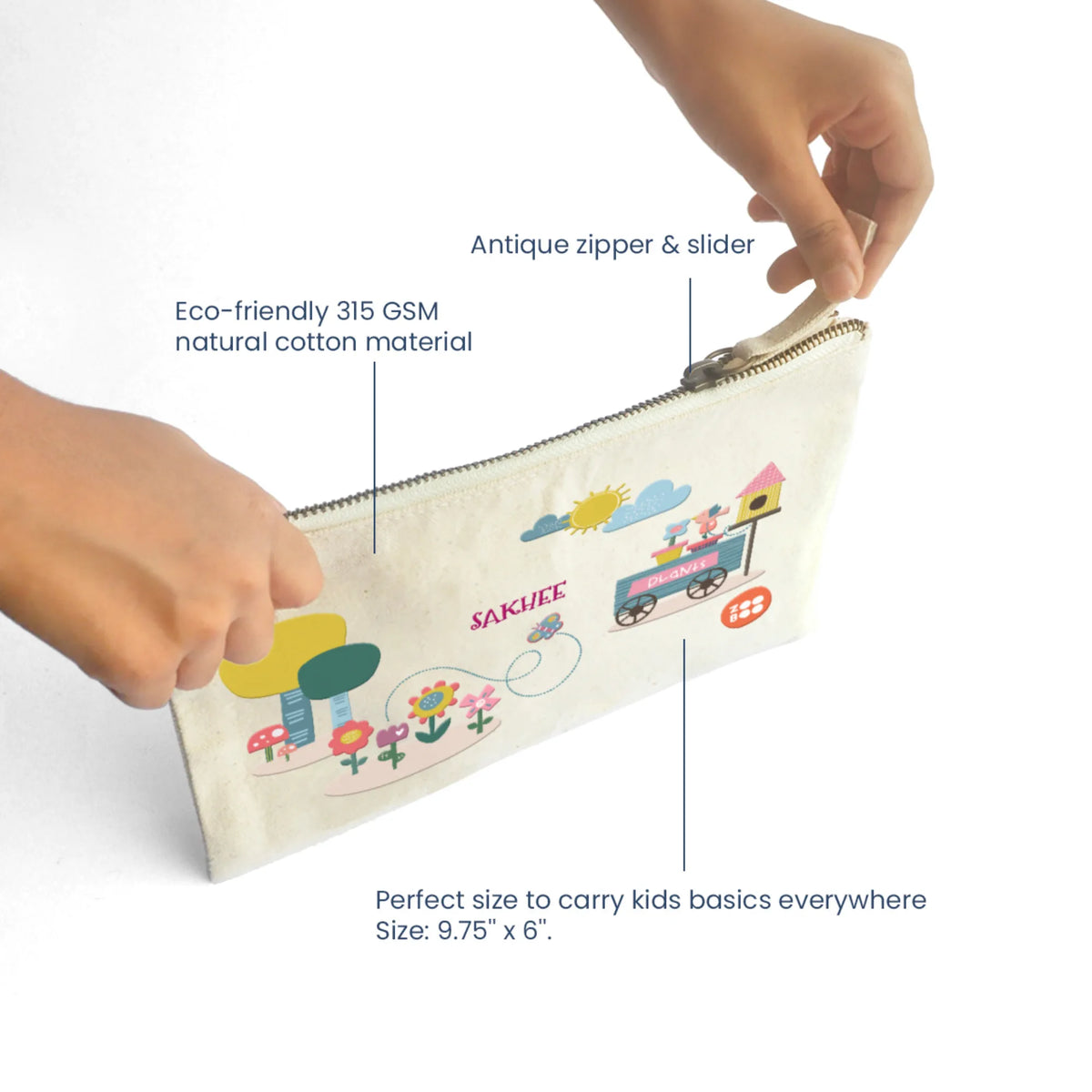 Personalised Flower Power Kids Pouch – image 4
