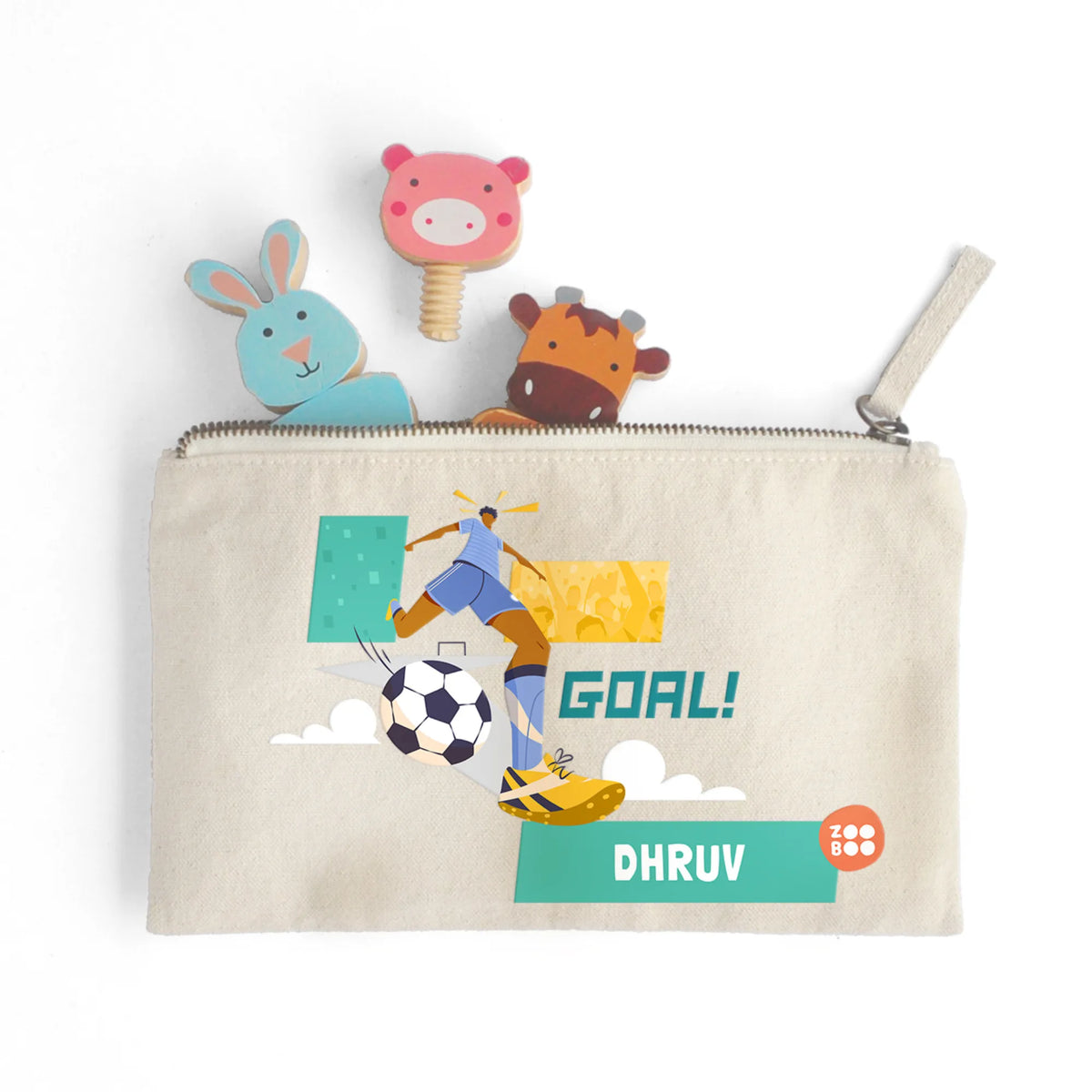 Personalised Football Goals Boy Kids Pouch – image 3