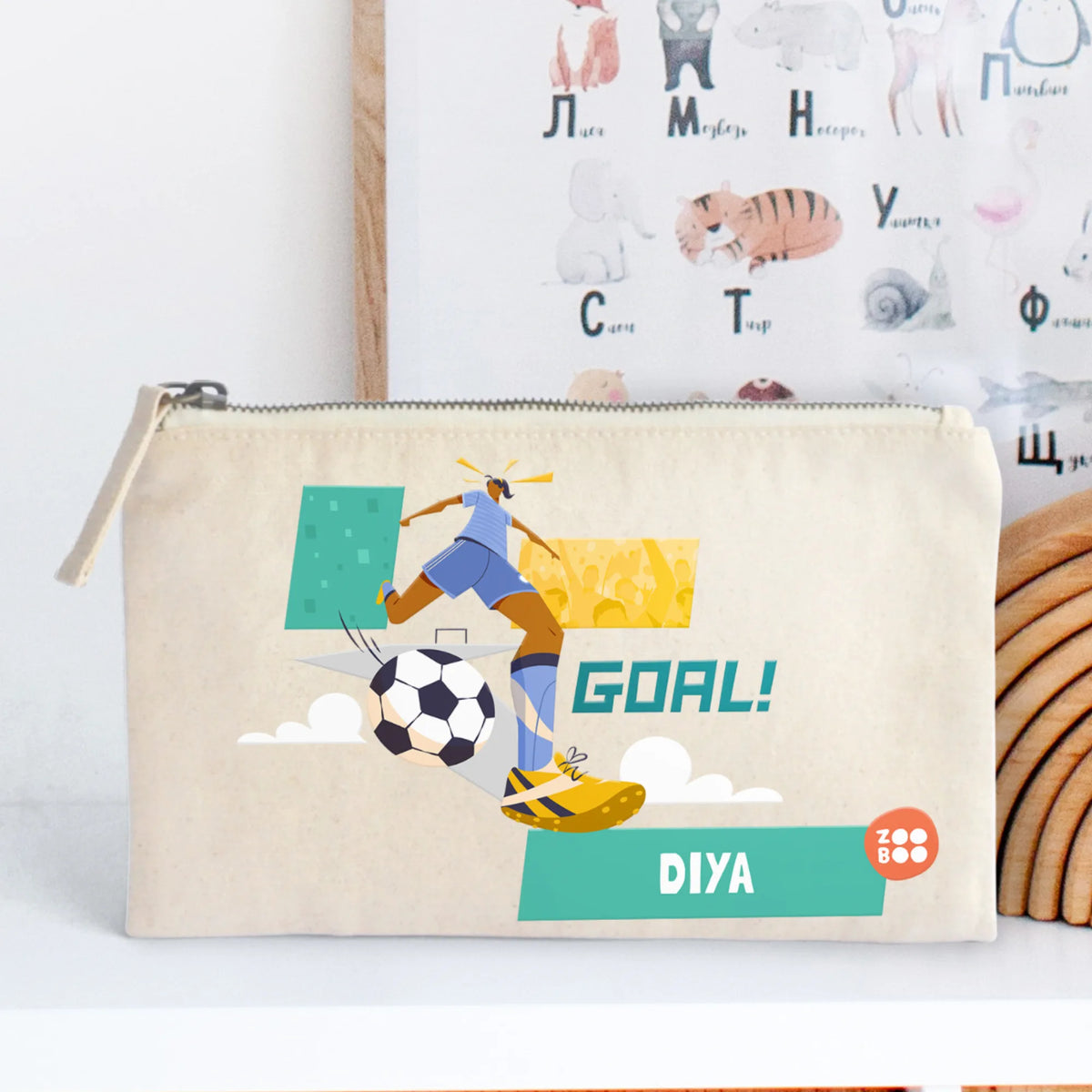 Personalised Football Goals Girl Kids Pouch – image 6