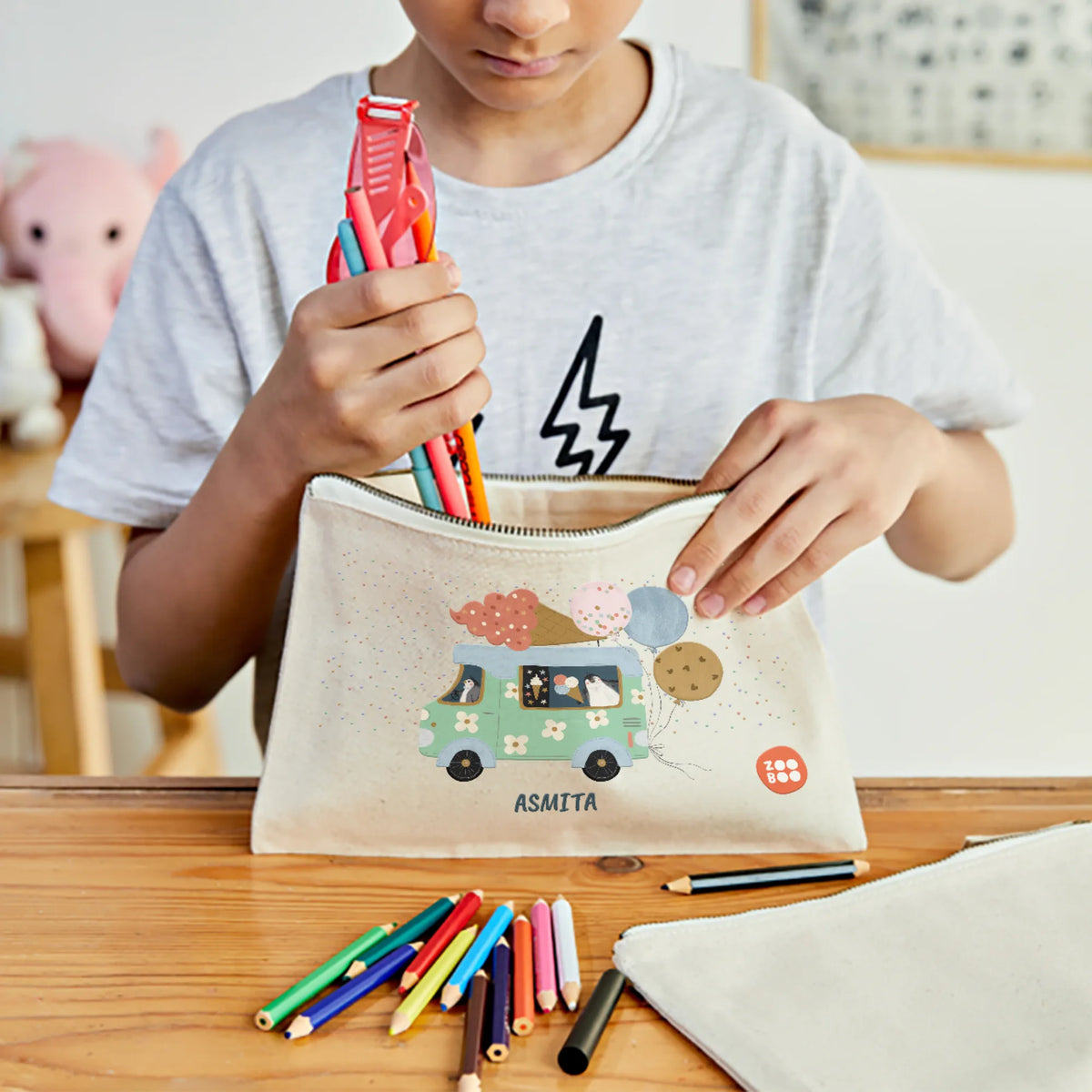 Personalised Ice Cream Fun Kids Pouch – image 2