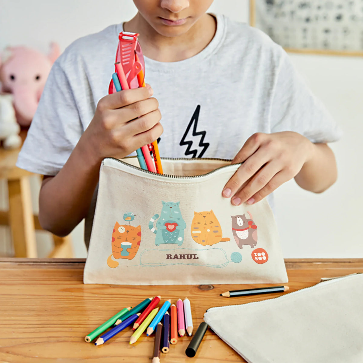 Personalised Kitty Cat Kids Pouch – image 2