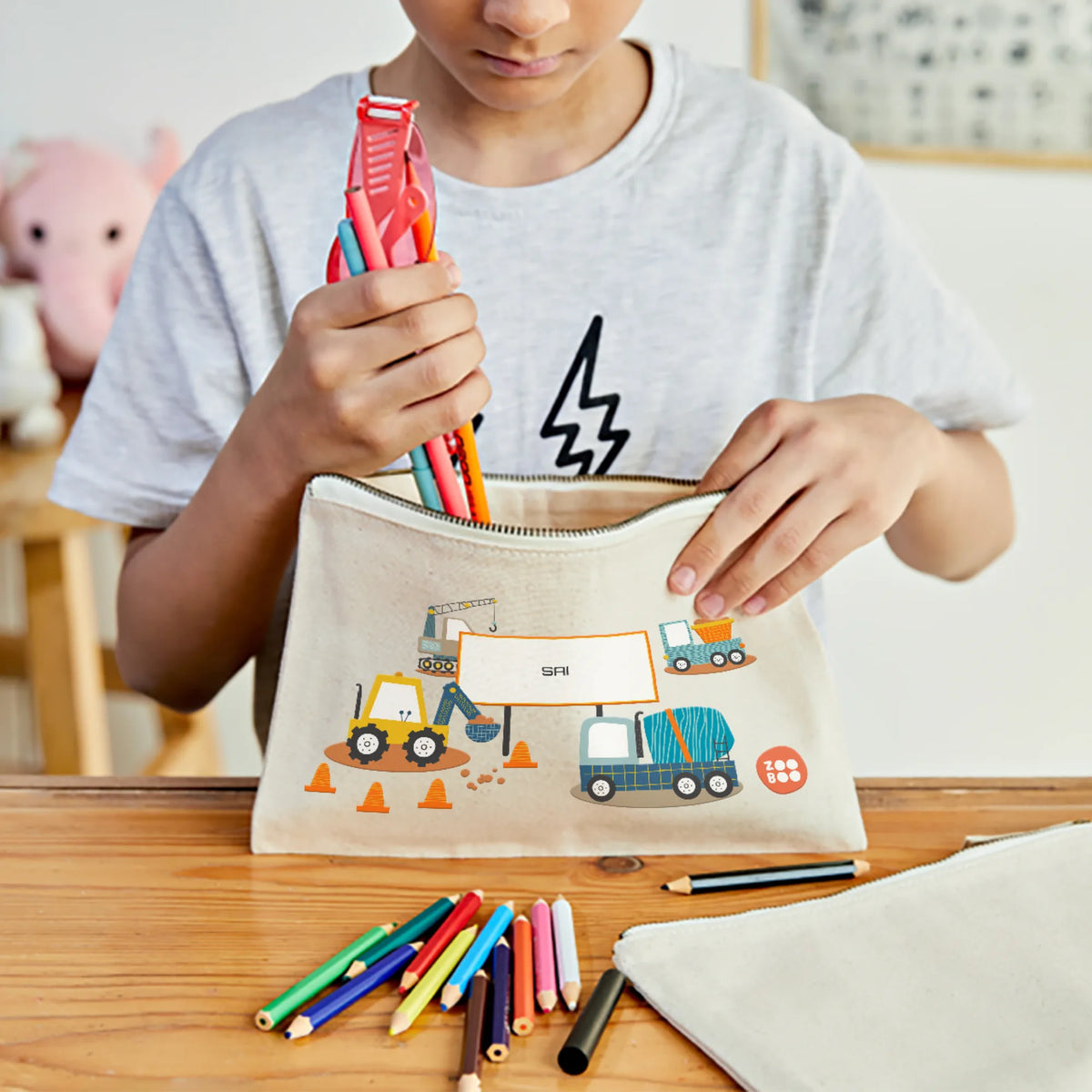 Personalised Let's Build Kids Pouch – image 2