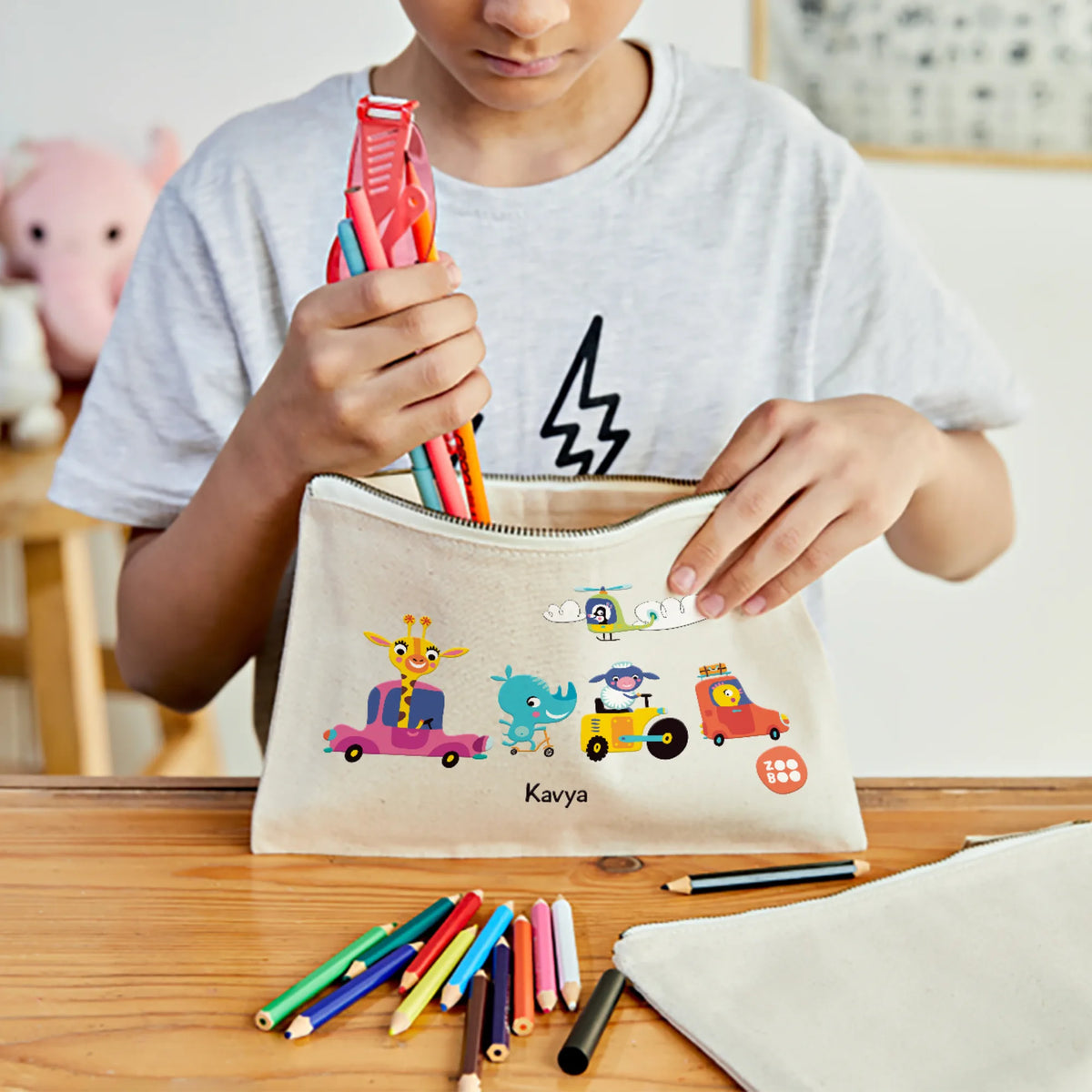 Personalised Let's Travel Kids Pouch – image 2