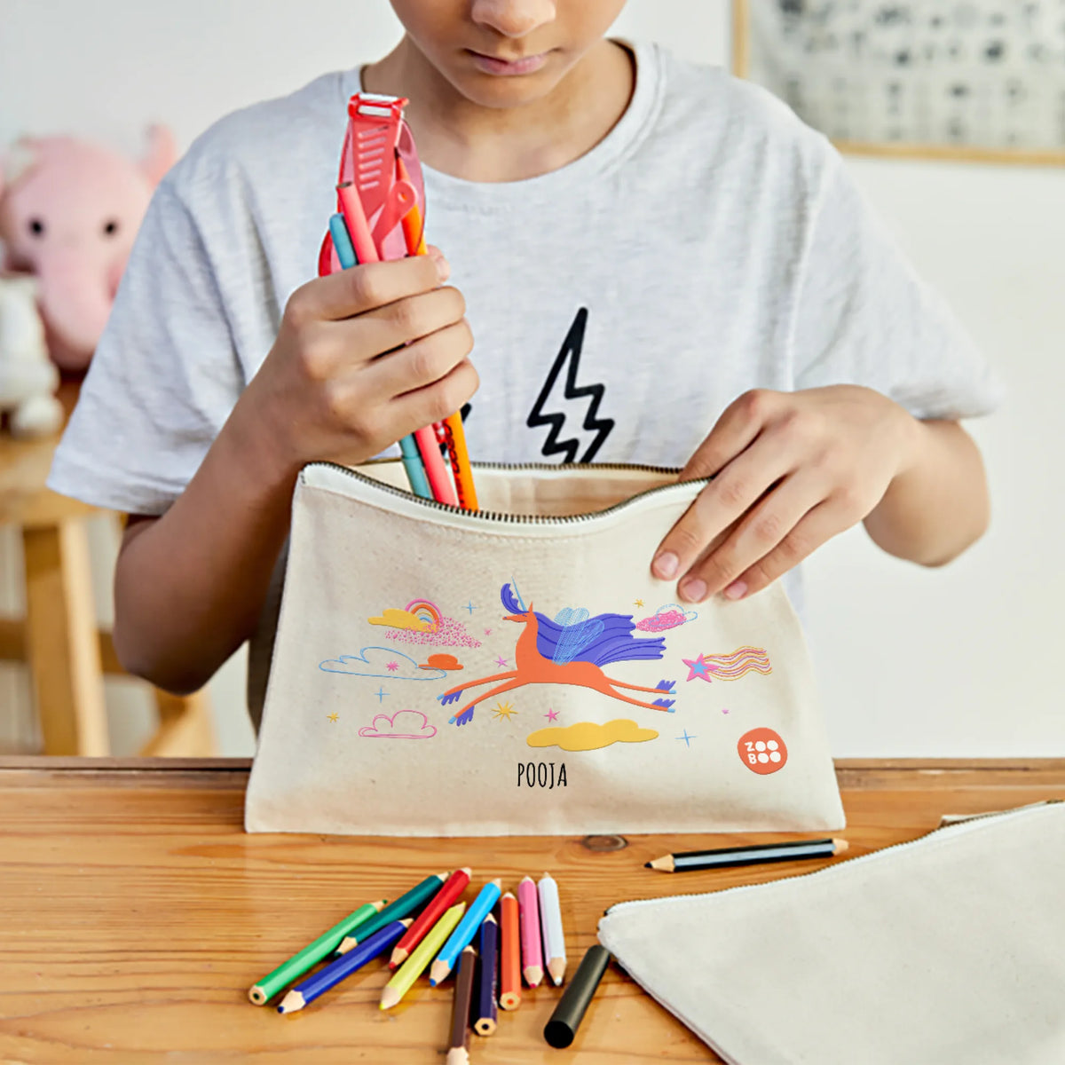 Personalised Magical Unicorn Kids Pouch – image 2