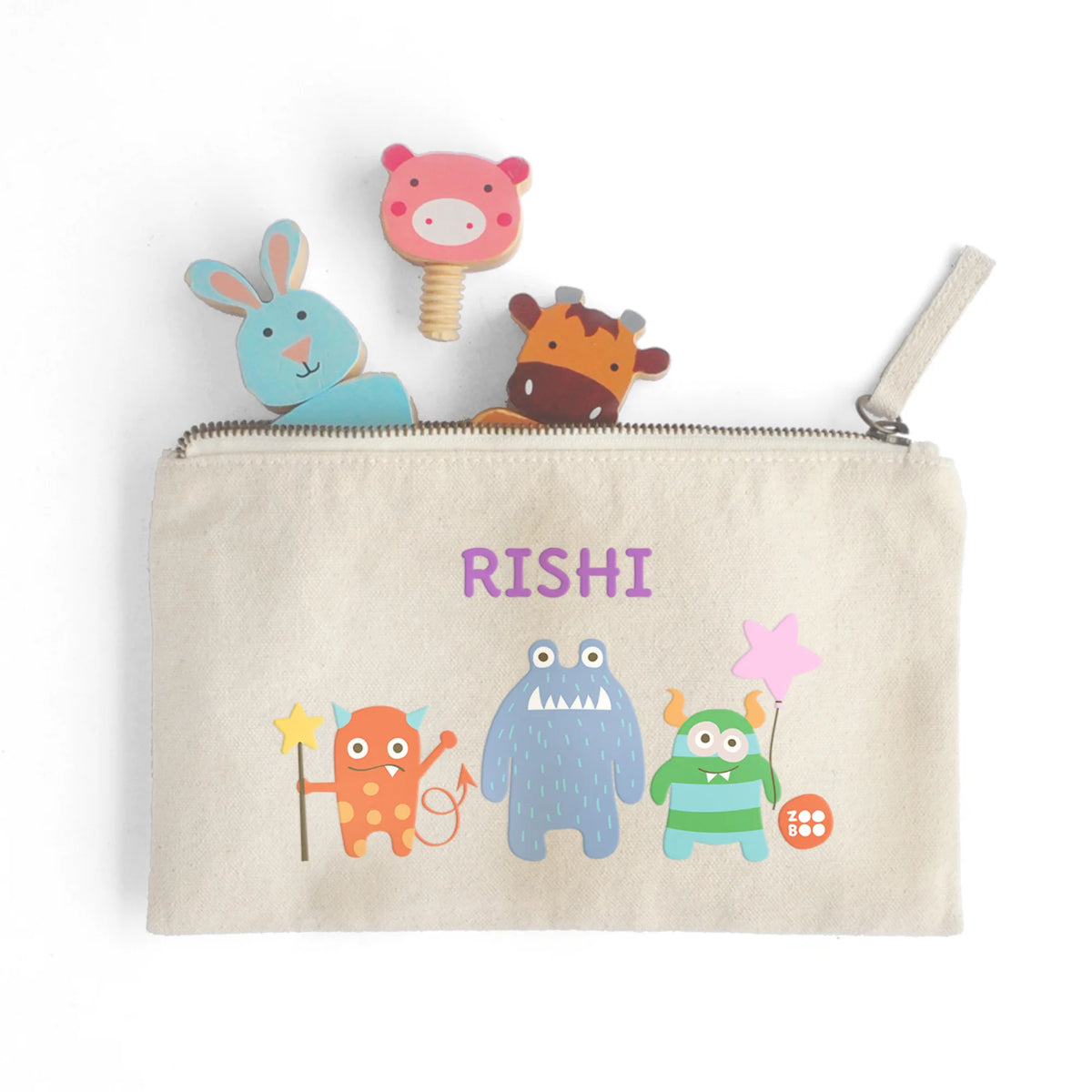 Personalised Monster Party Kids Pouch – image 3