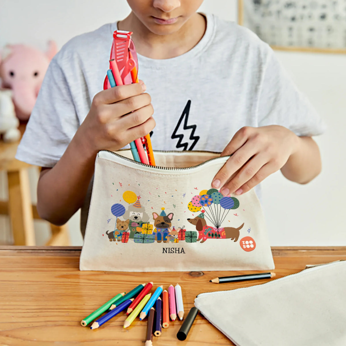 Personalised Paw Party Kids Pouch – image 2