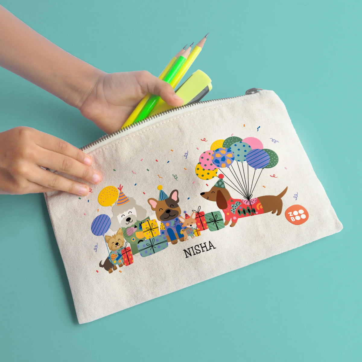 Personalised Paw Party Kids Pouch – image 5