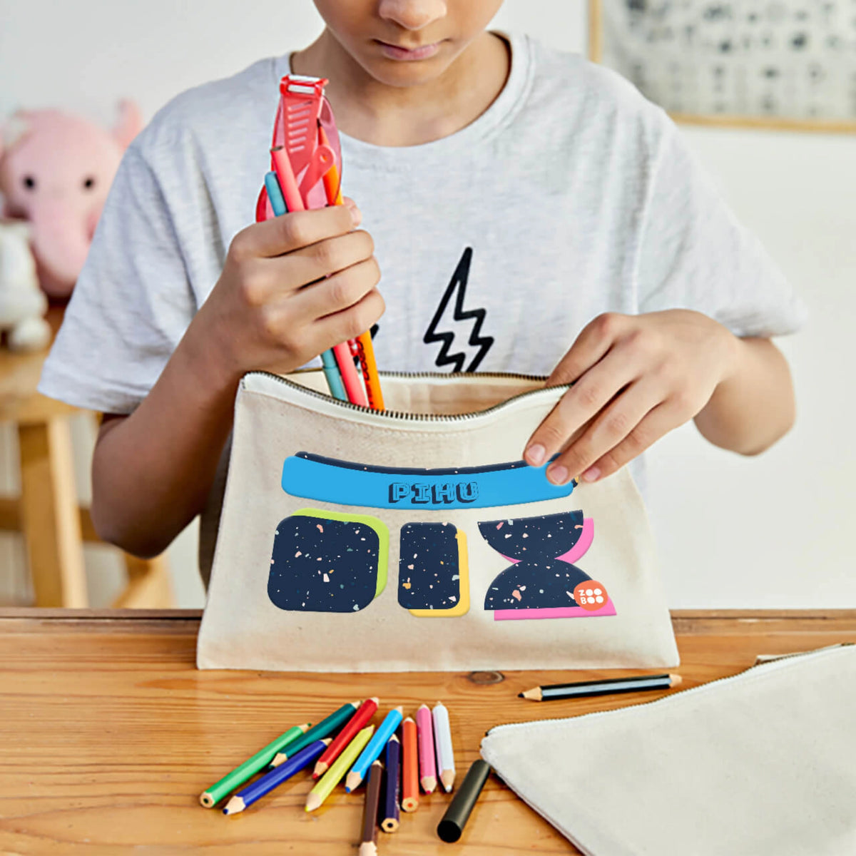 Personalised Terrazzo Pop Kids Pouch - image 2