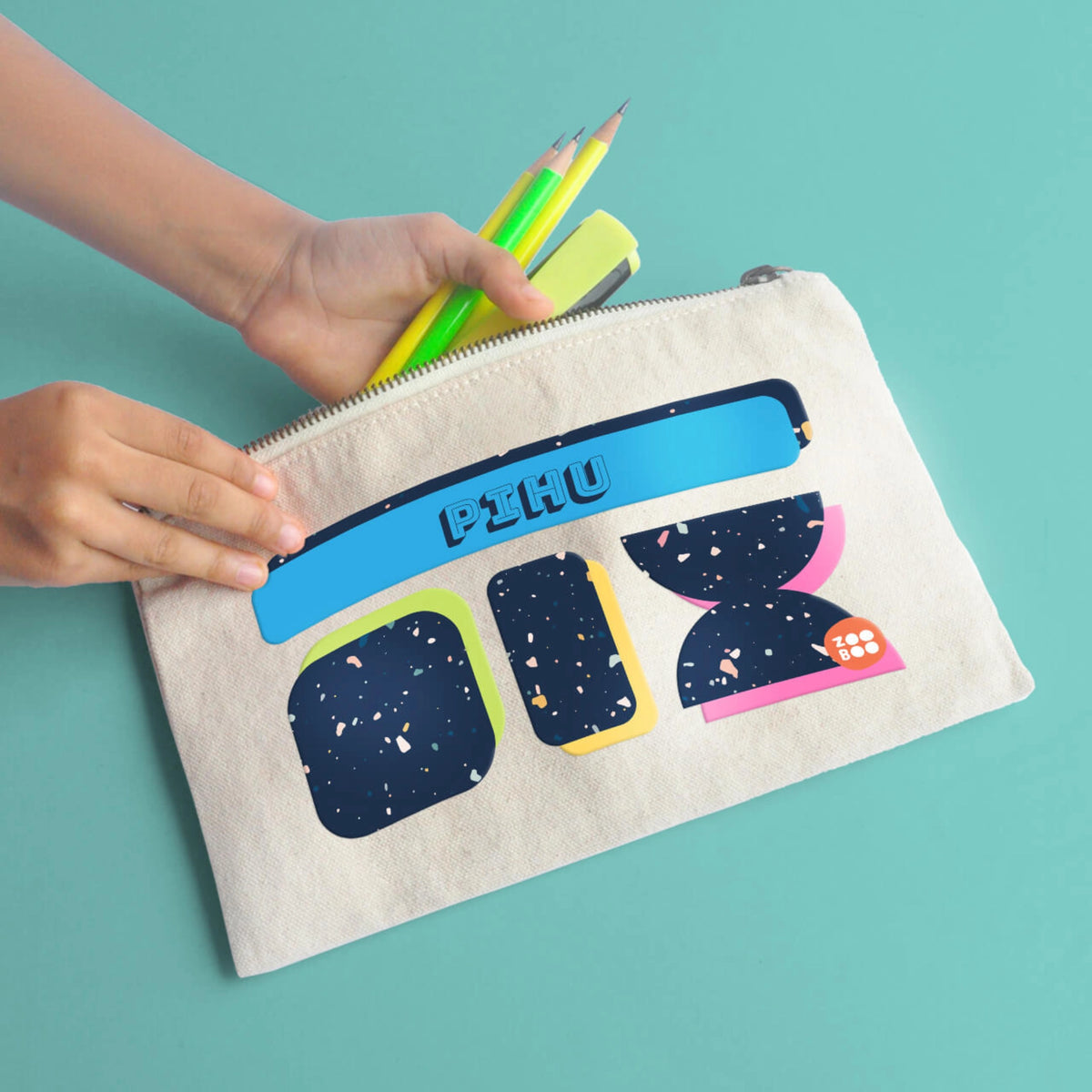 Personalised Terrazzo Pop Kids Pouch - image 5