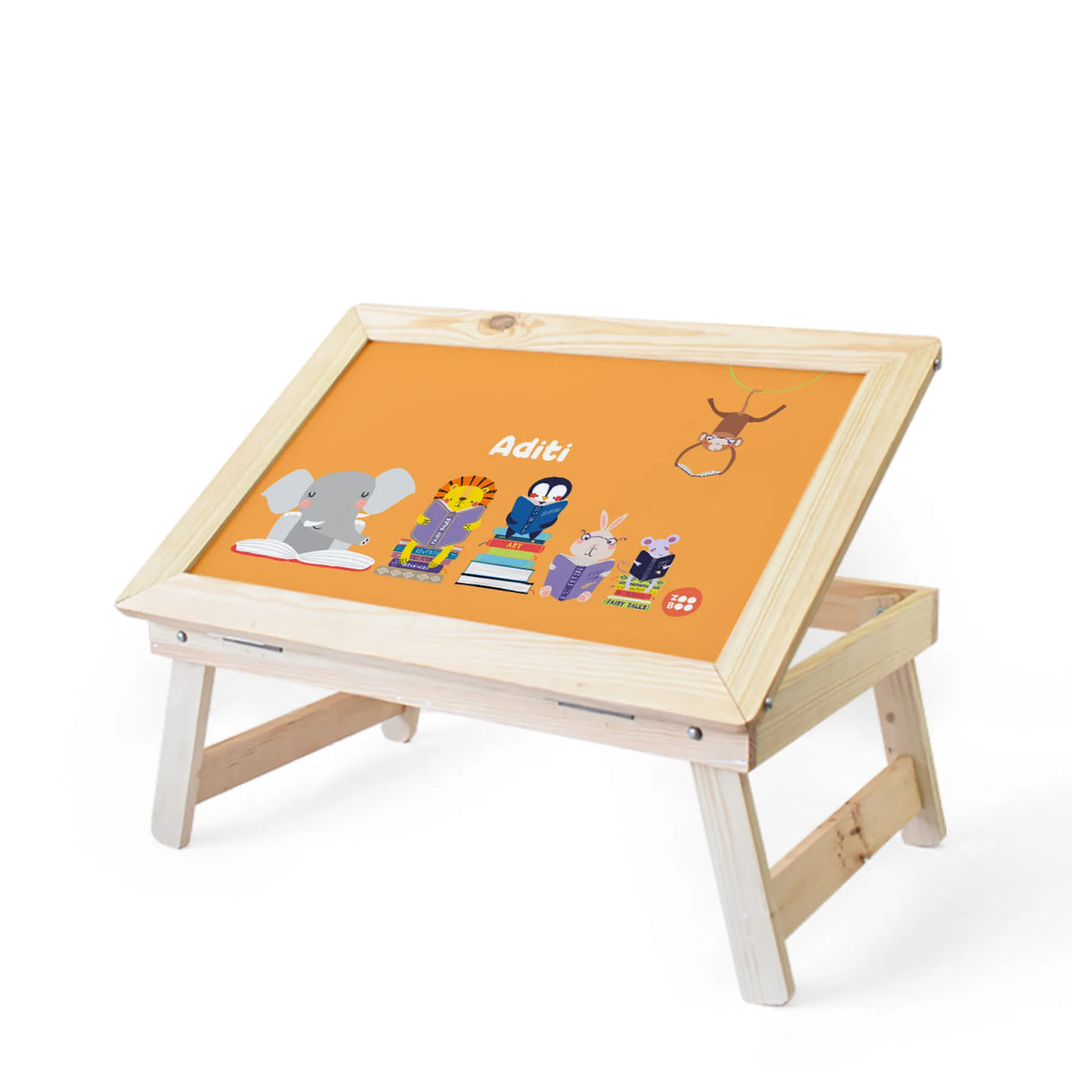 Personalised Animal Library Foldable Study Table for Kids - image 1