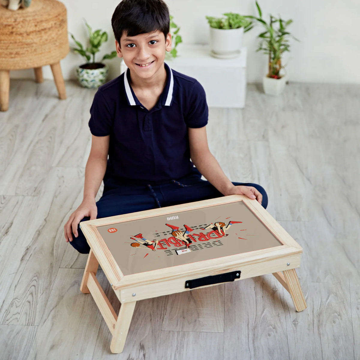 Personalised Basketball Fever Girl Foldable Study Table for Kids - image 2