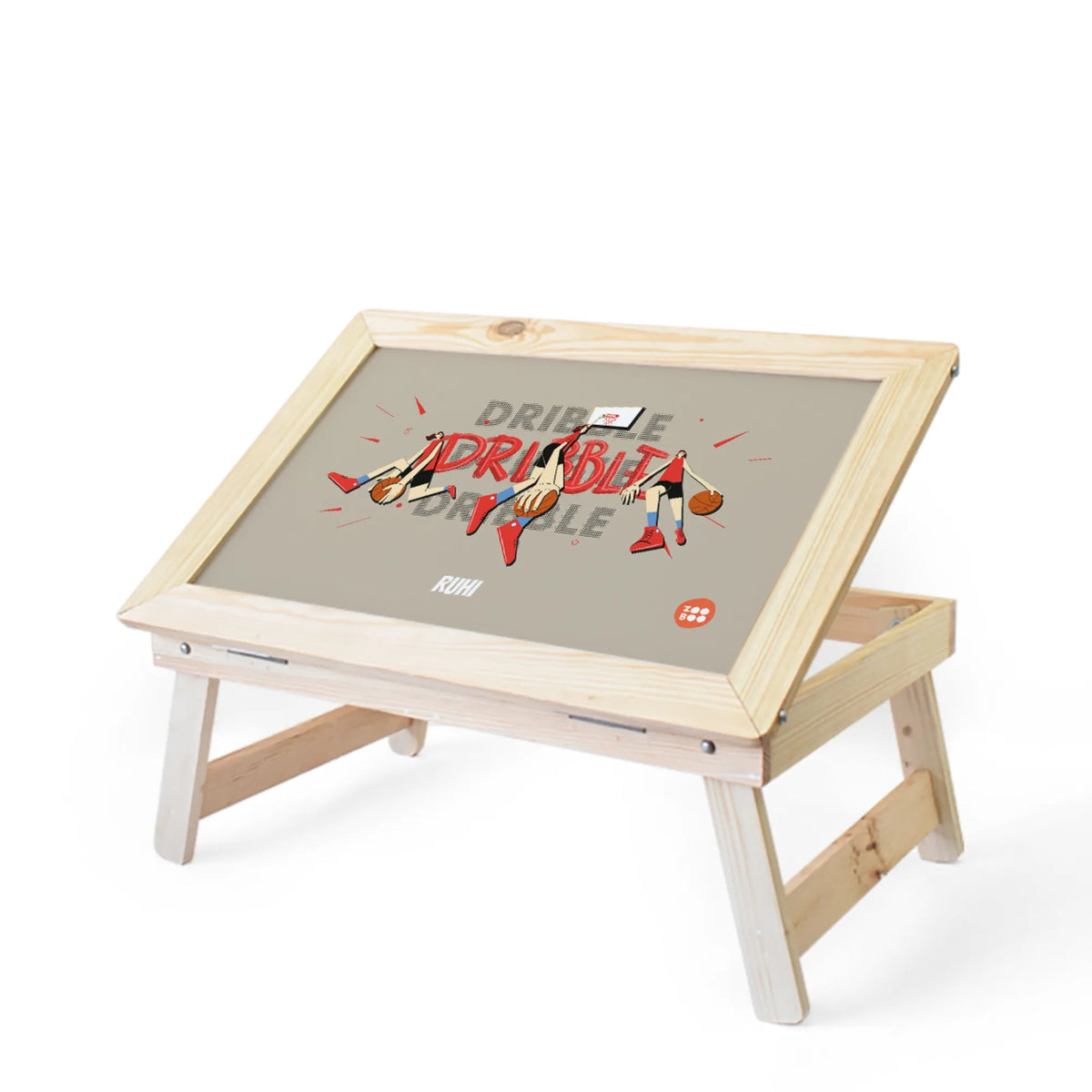 Personalised Basketball Fever Girl Foldable Study Table for Kids - image 1