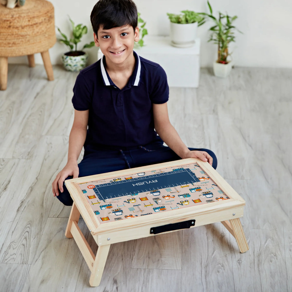 Personalised Construction Site Foldable Study Table for Kids - image 2
