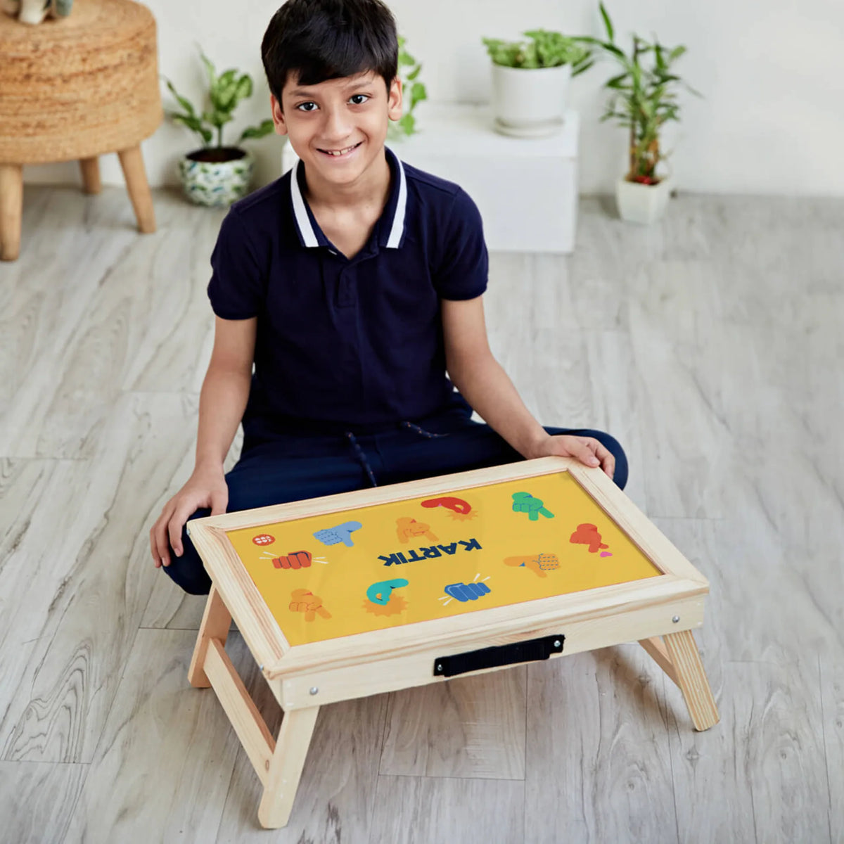 Personalised Emoji Moves Foldable Study Table for Kids - image 2