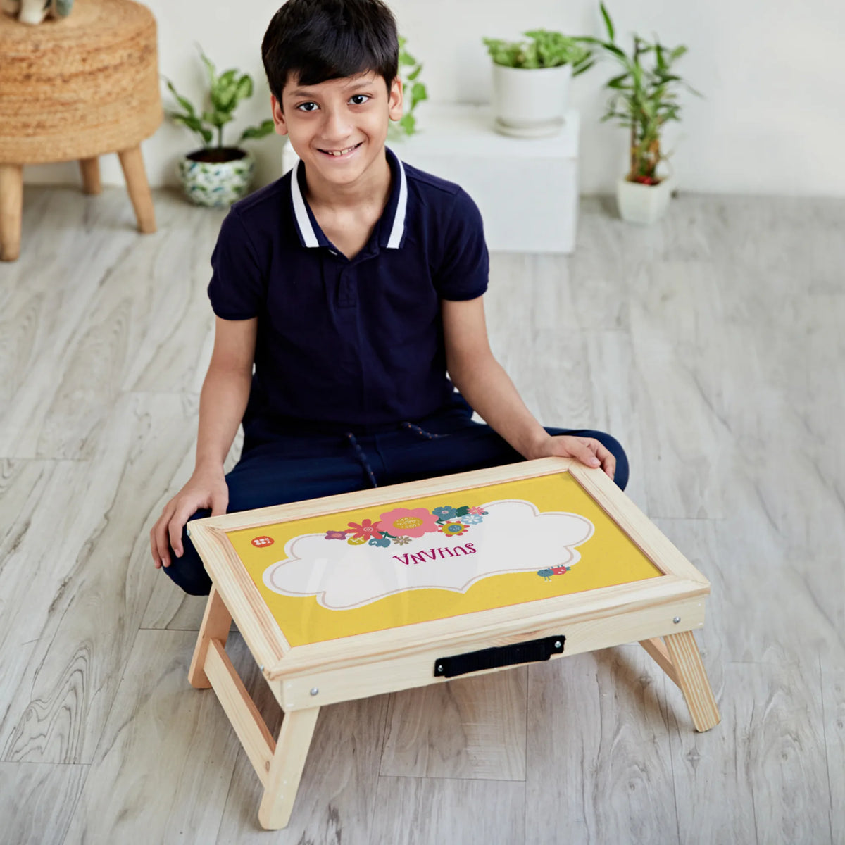 Personalised Flower Power Foldable Study Table for Kids - image 2