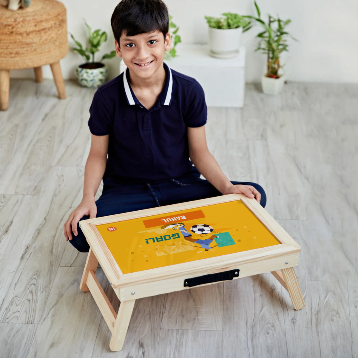 Personalised Football Goals Boy Foldable Study Table for Kids - image 2