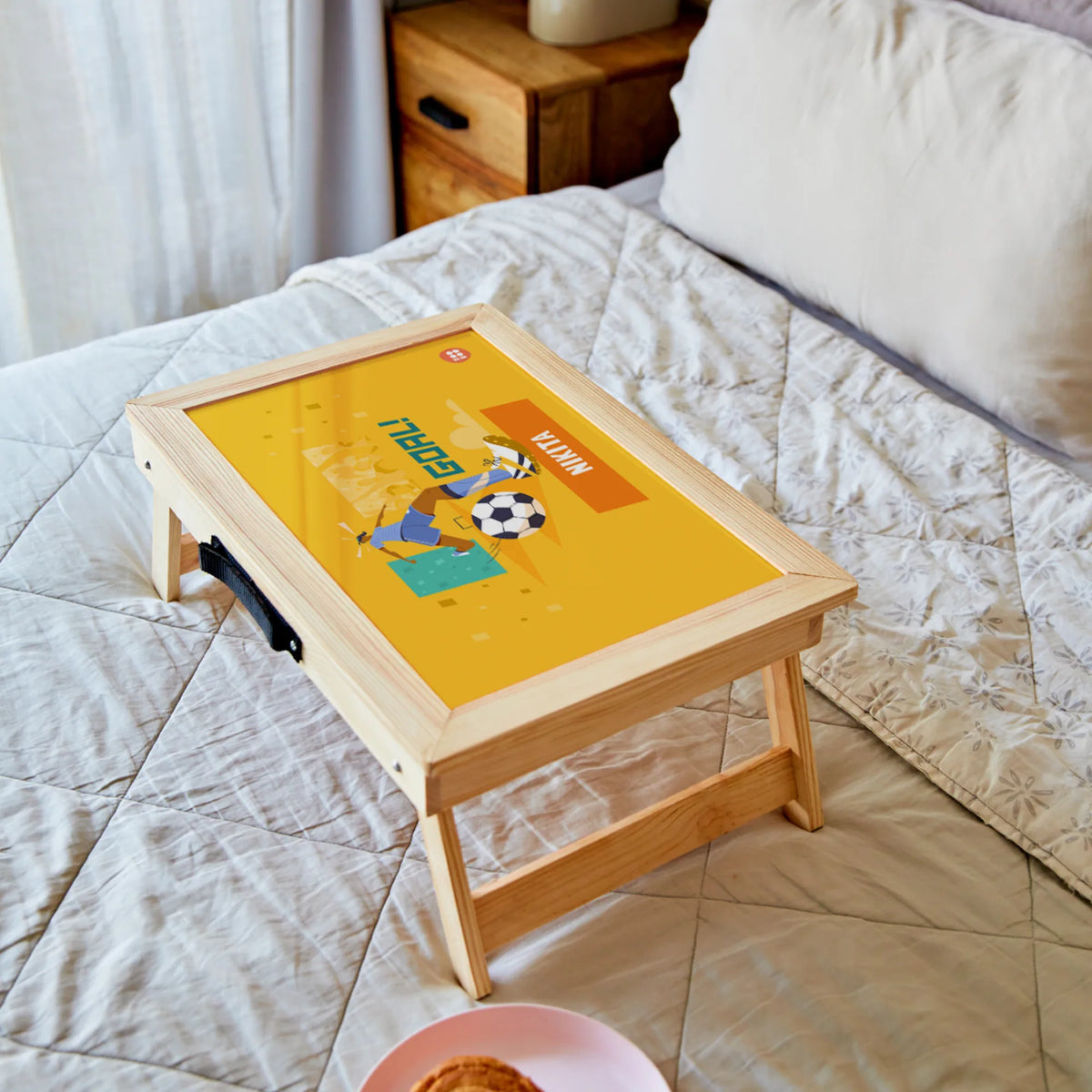 Personalised Football Goals Girl Foldable Study Table for Kids - image 3