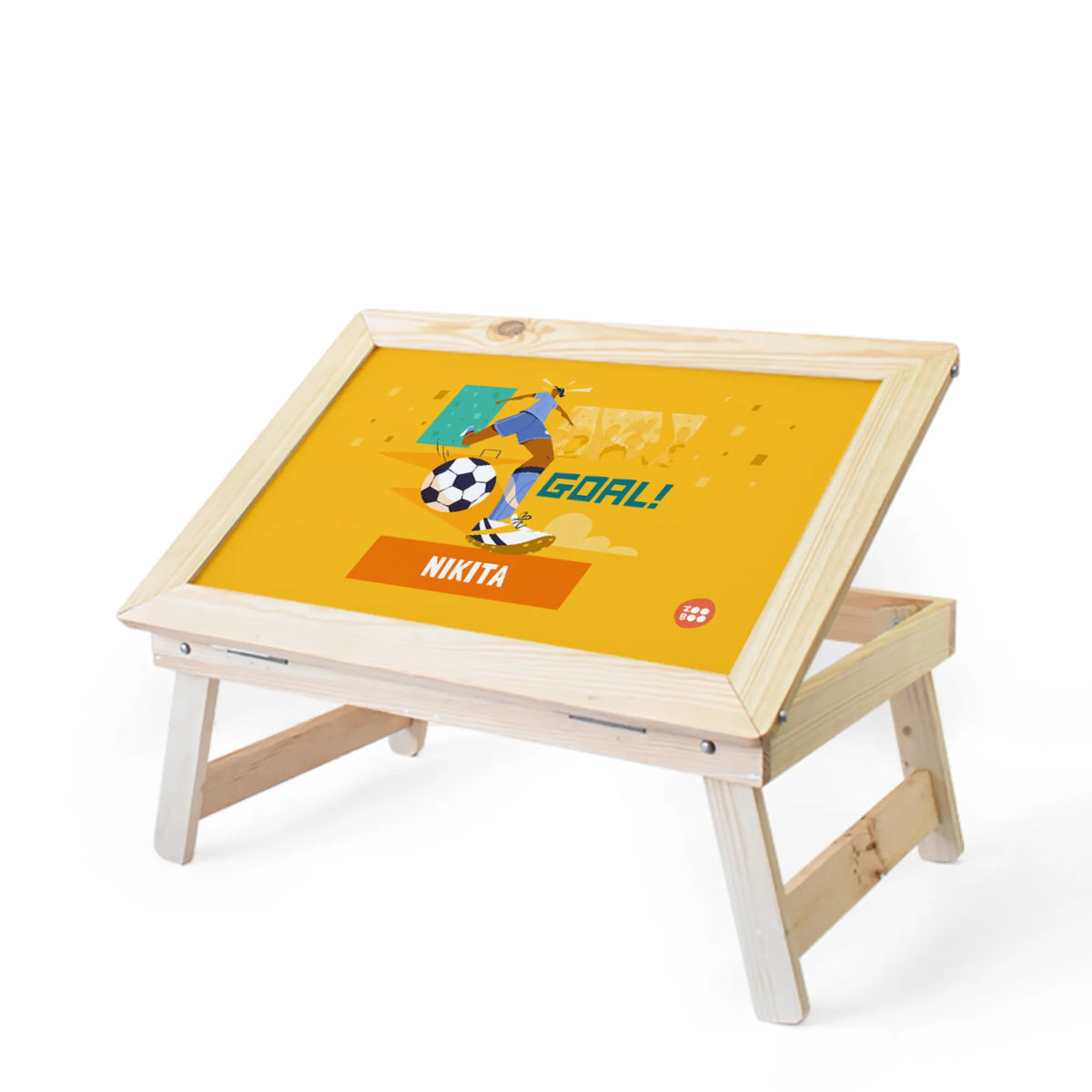 Personalised Football Goals Girl Foldable Study Table for Kids - image 1