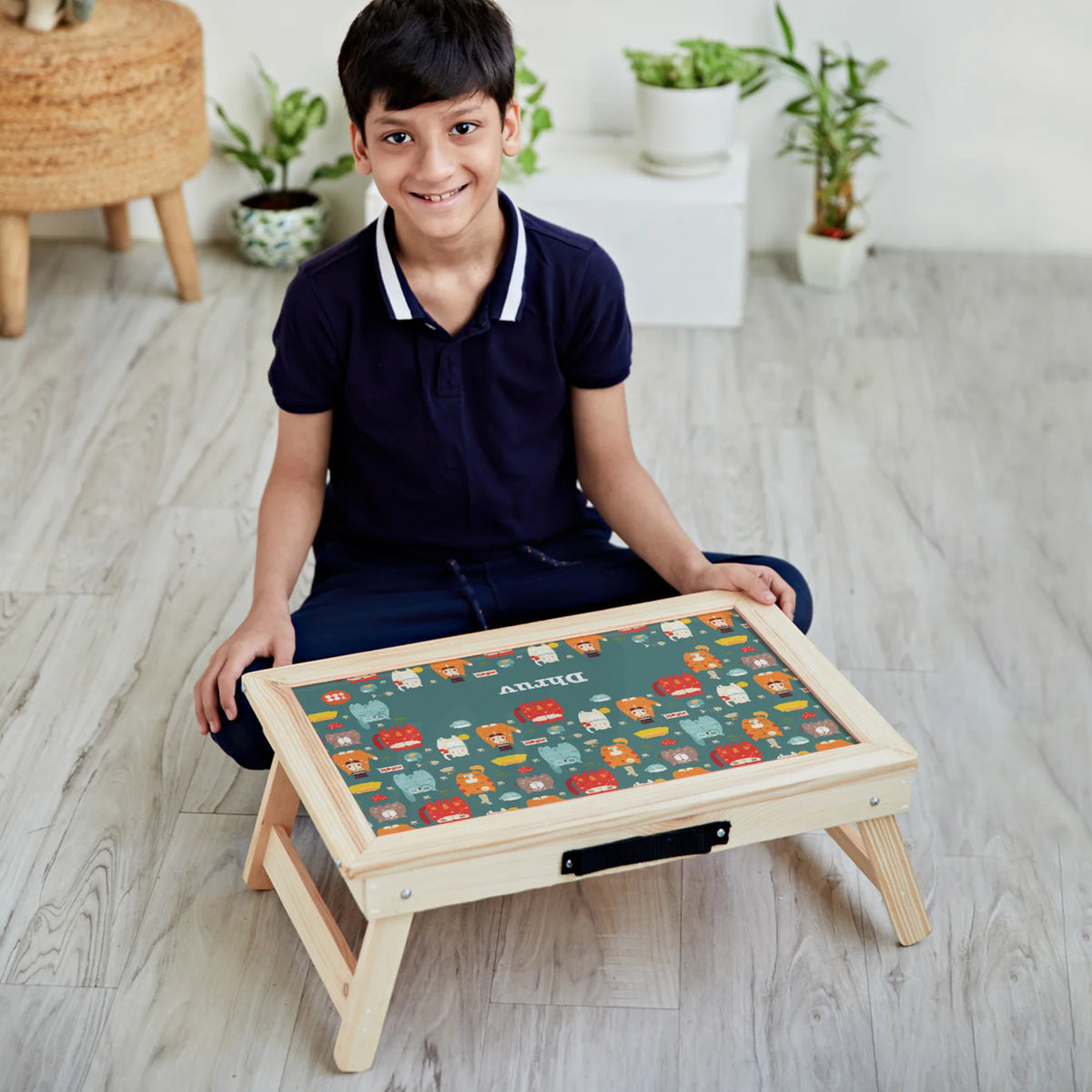Personalised Kitty Cat Foldable Study Table for Kids - image 2
