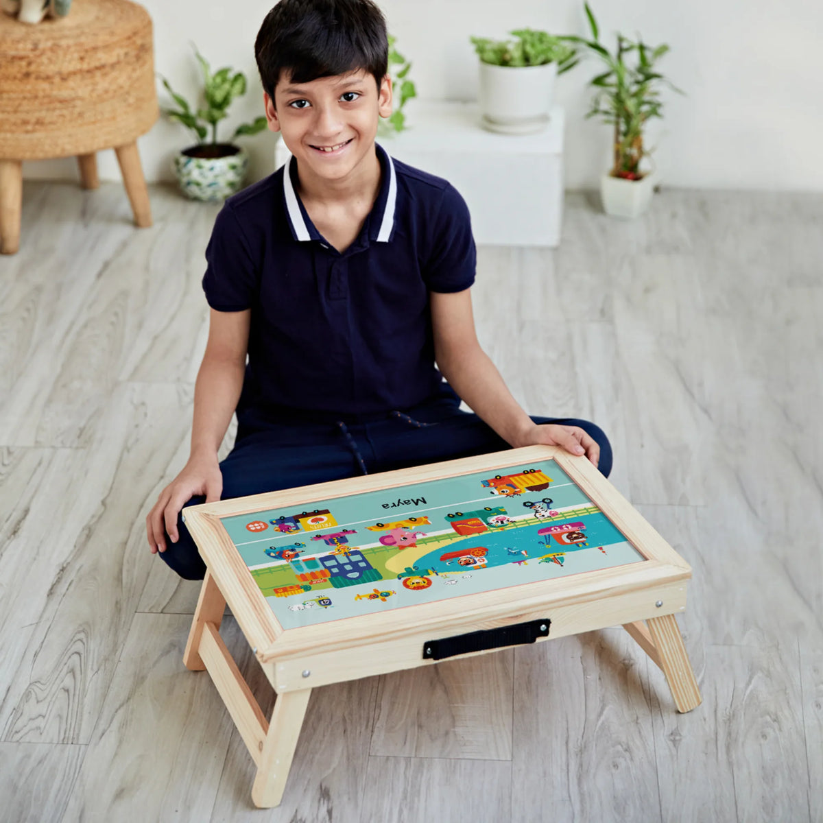 Personalised Let's Travel Foldable Study Table for Kids - image 2