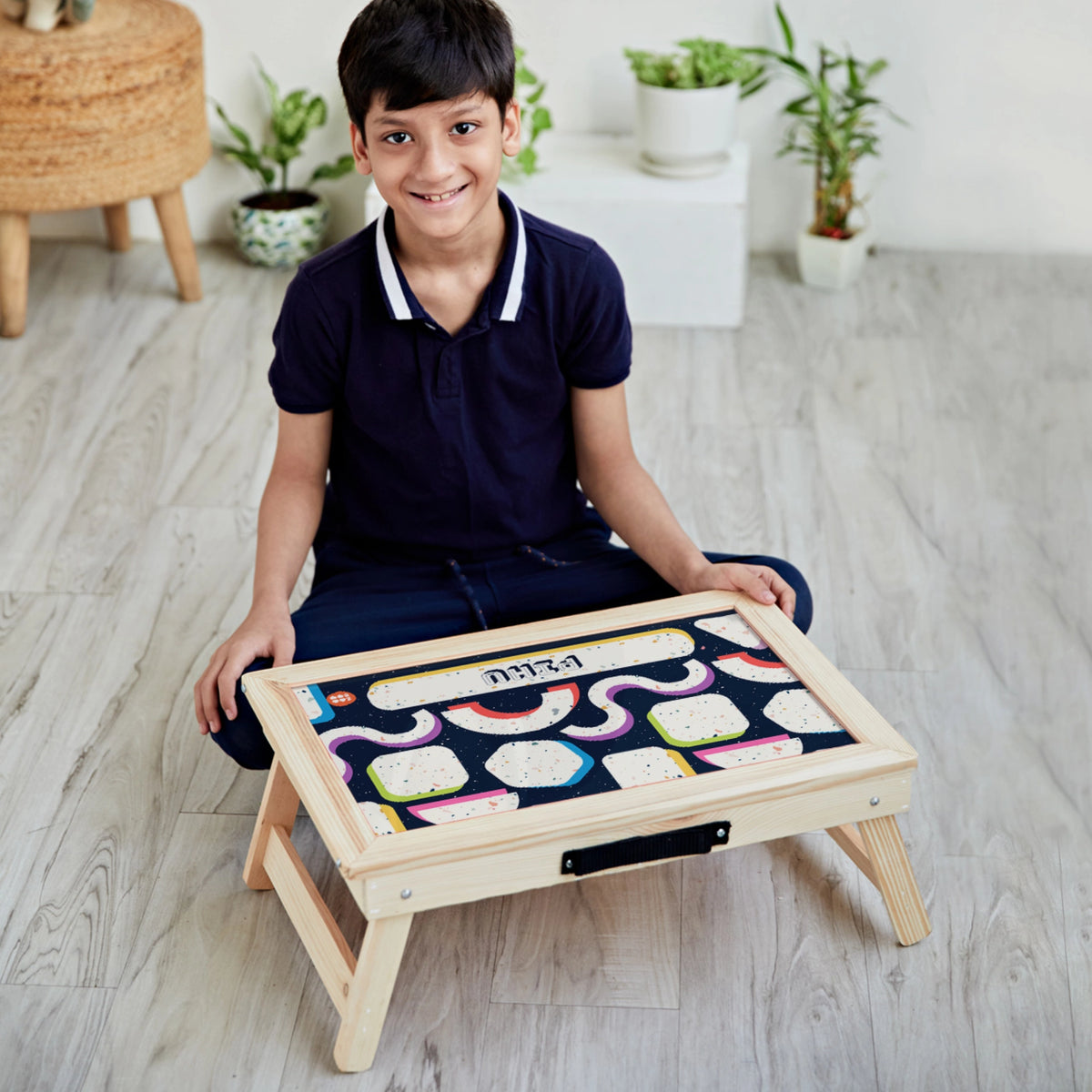 Personalised Terrazzo Pop Foldable Study Table for Kids - image 2