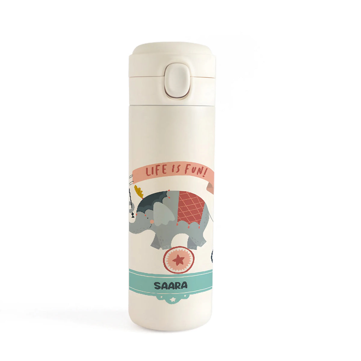 Personalised Animal Circus Water Bottle for Kids - image 1