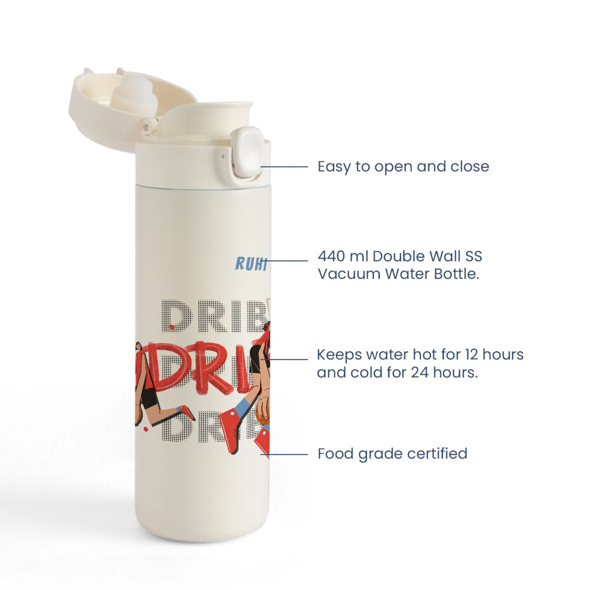 Personalised Basketball Fever Girl Water Bottle for Kids - image 4