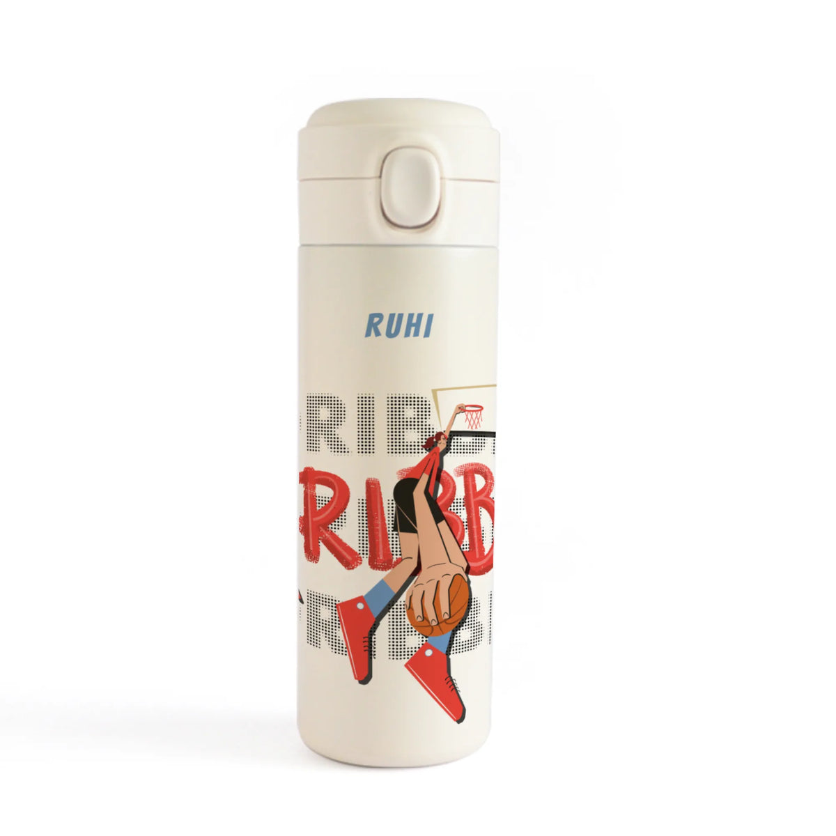 Personalised Basketball Fever Girl Water Bottle for Kids - image 1