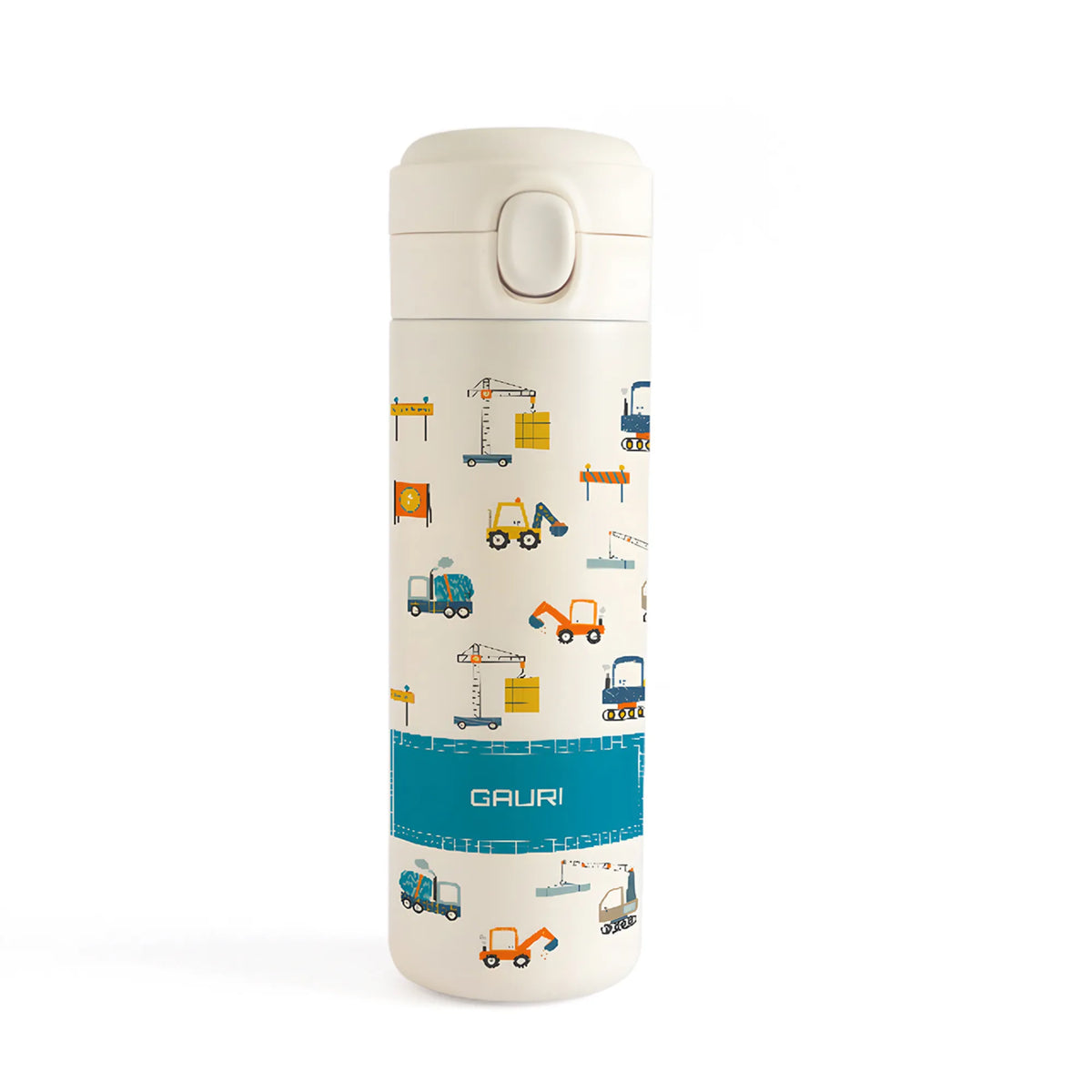 Personalised Construction Site Water Bottle for Kids - image 1