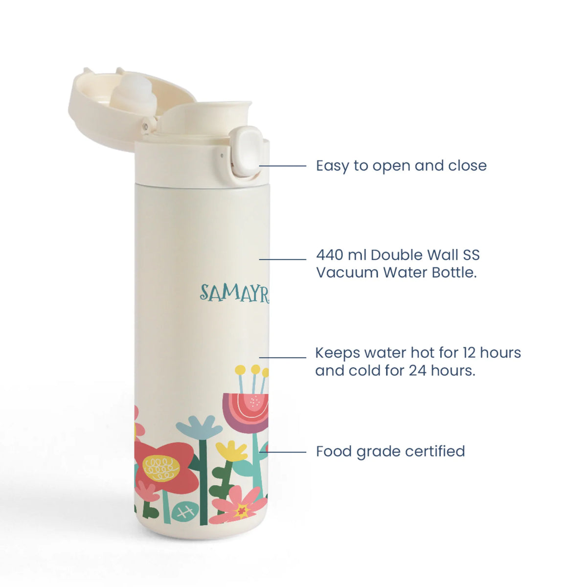 Personalised Flower Power Water Bottle for Kids - image 4