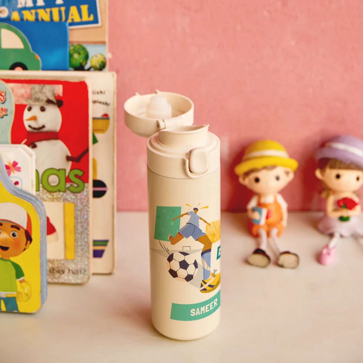 Personalised Football Goals Boy Water Bottle for Kids - image 3