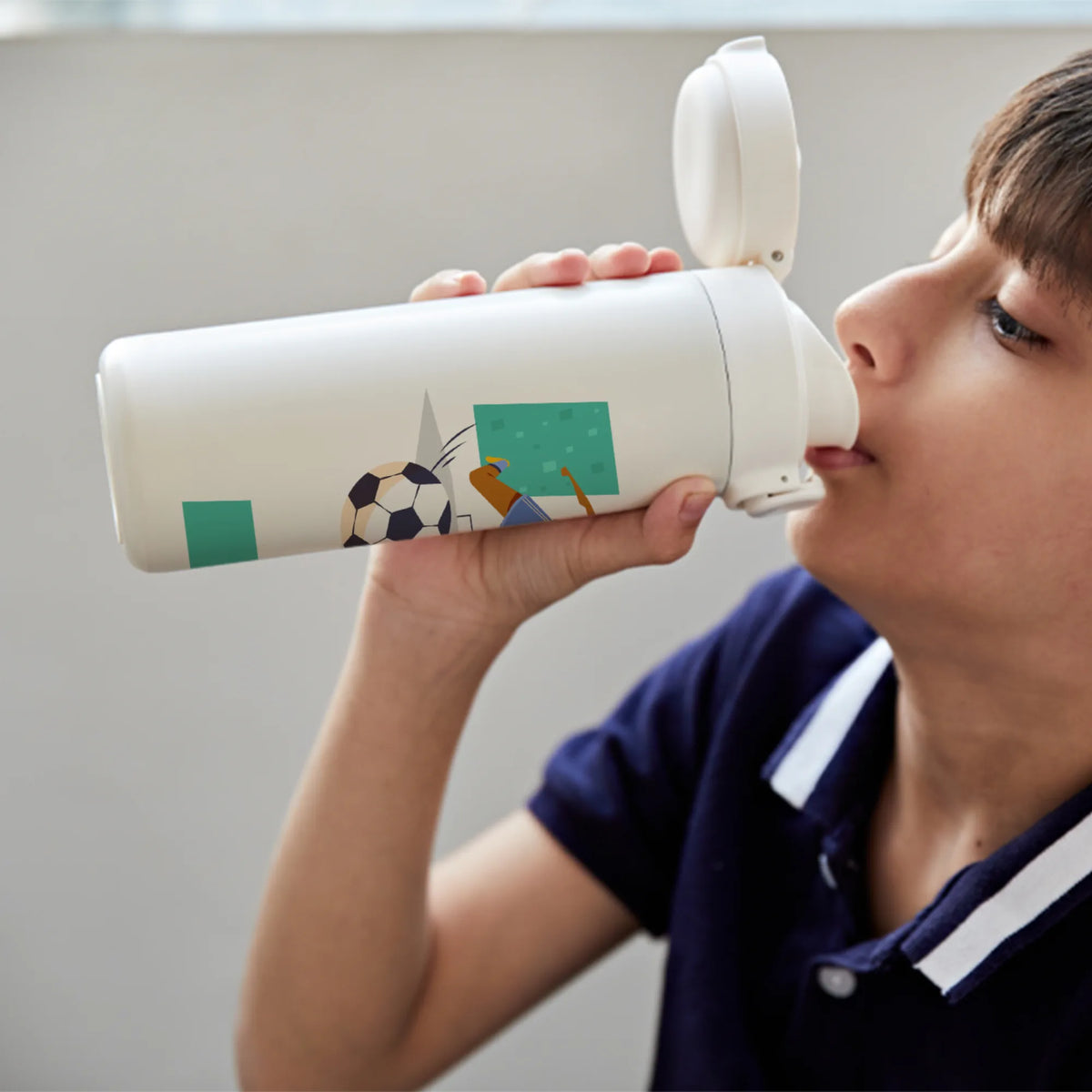 Personalised Football Goals Girl Water Bottle for Kids - image 2