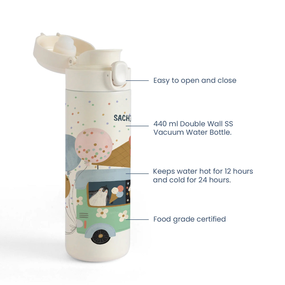 Personalised Ice Cream Fun Water Bottle for Kids - image 4
