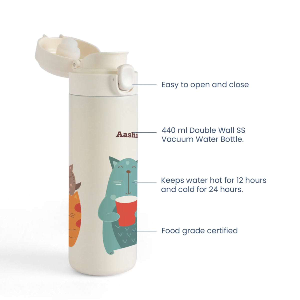 Personalised Kitty Cat Water Bottle for Kids - image 4