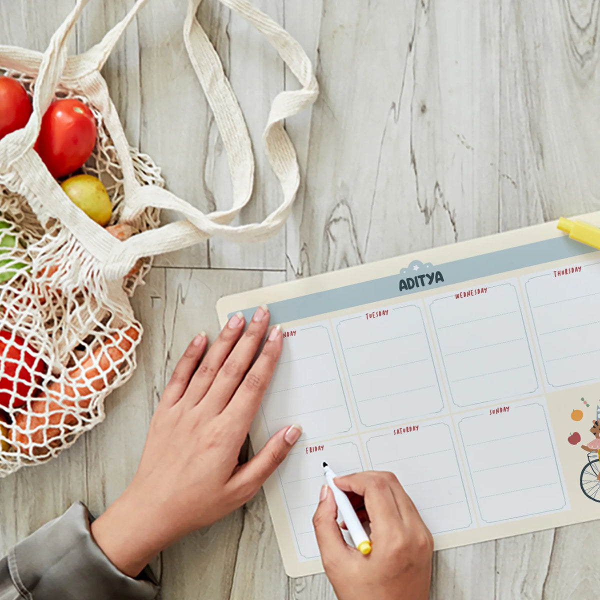 Personalised Animal Circus Weekly Planner for Kids - image 3