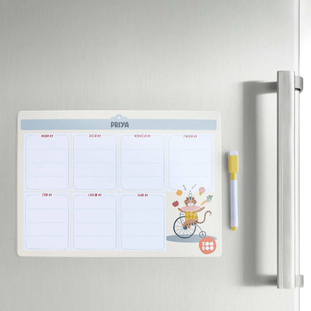 Personalised Animal Circus Weekly Planner for Kids - image 4